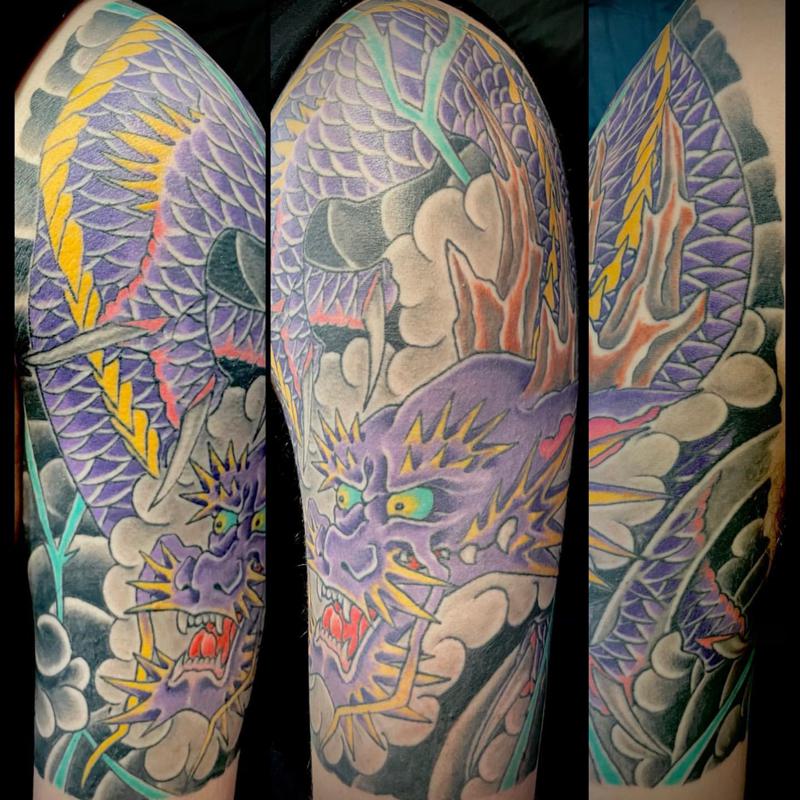 Blue Japanese Dragon Tattoo 3