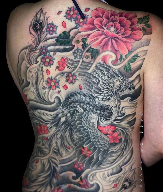 Cherry Blossom Japanese Dragon Tattoo 2