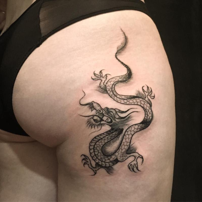 Female Japanese Dragon Tattoo 2