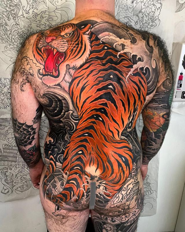 Full Back Japanese Tiger Tattoo - Senaka 1