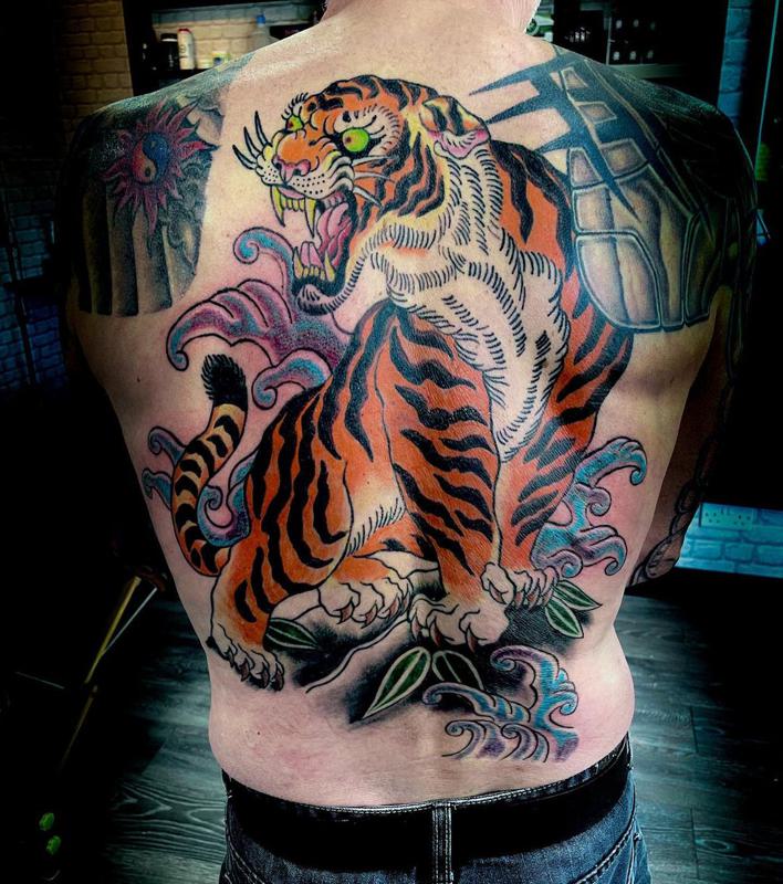 Full Back Japanese Tiger Tattoo - Senaka 2