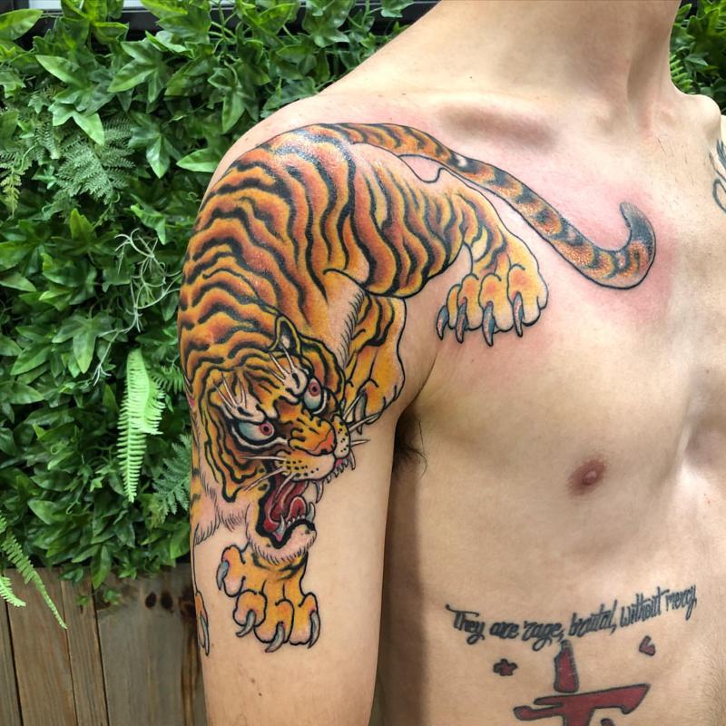 In Progress Japanese Tiger Tattoo 2