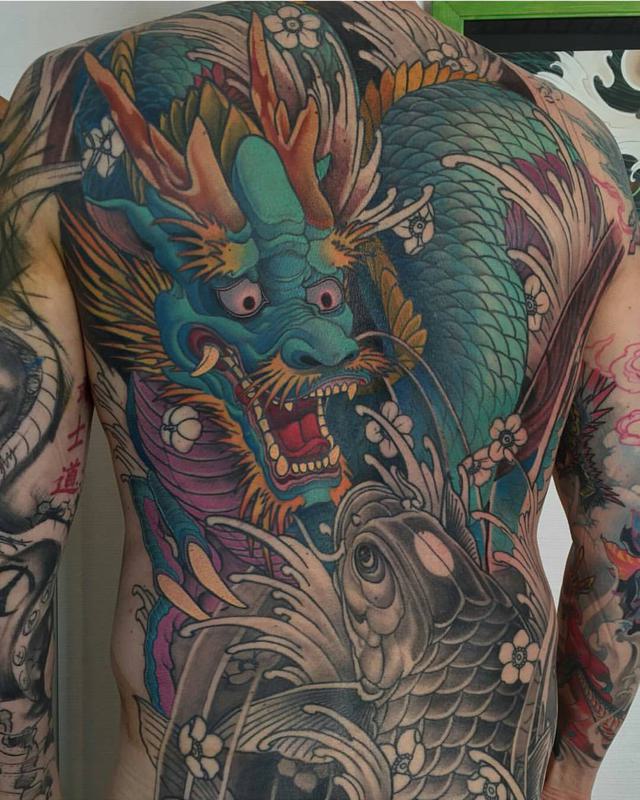 Japanese Dragon Back Tattoo 1