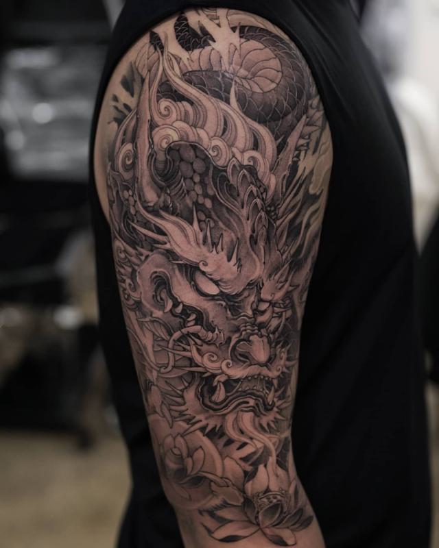Japanese Dragon Half Sleeve Tattoo 2