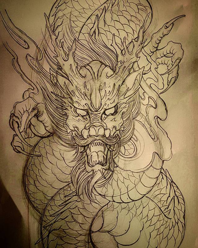 Japanese Dragon Head Tattoo 2