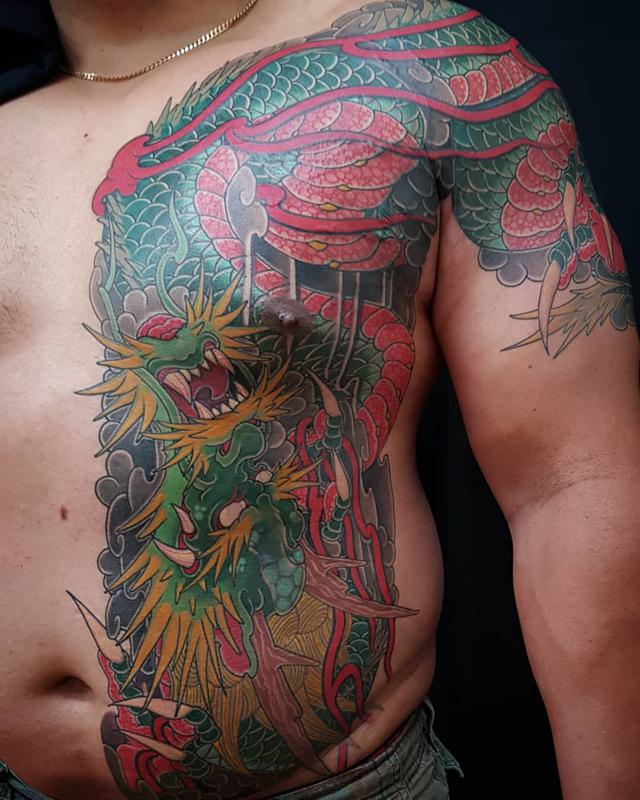 Japanese Dragon Tattoo Chest 3