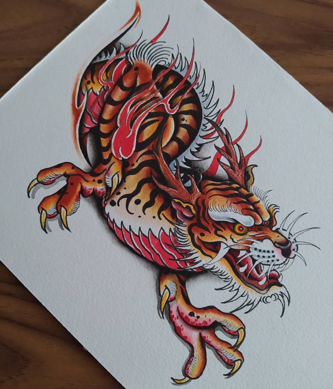 Japanese Dragon and Tiger Tattoo 3