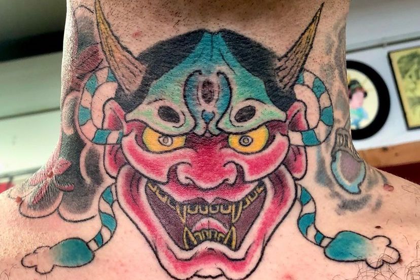 Japanese Neck Tattoo