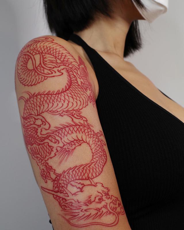 Japanese Red Dragon Tattoo Designs 1