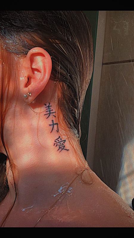 lettering on side of neck tattooTikTok Search