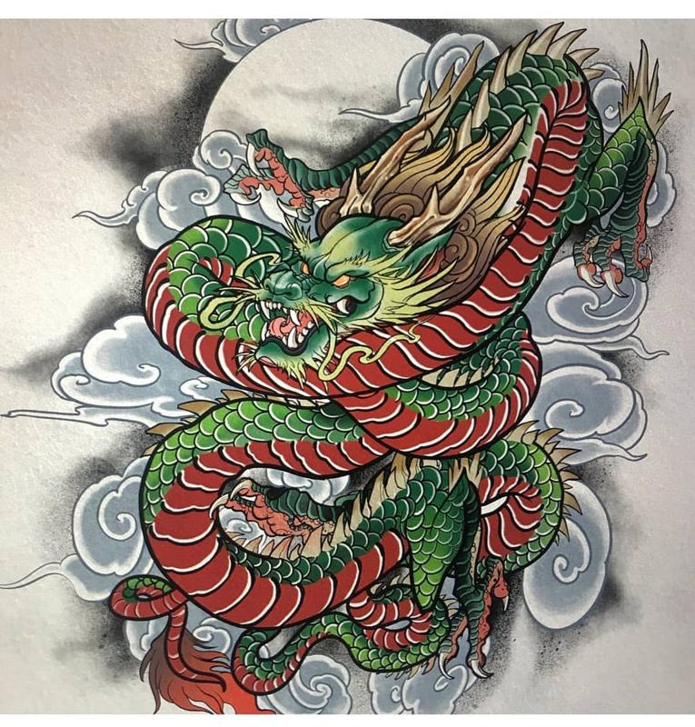 Japanese Style Dragon Tattoo 2