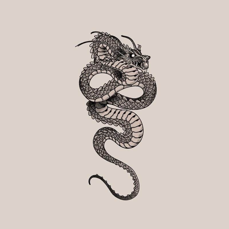 S.A.V.I Temporary Tattoo 3D Black Dragon Tattoo Sticker Size 10.5x6CM -  1PC. (431) : Amazon.in: Beauty