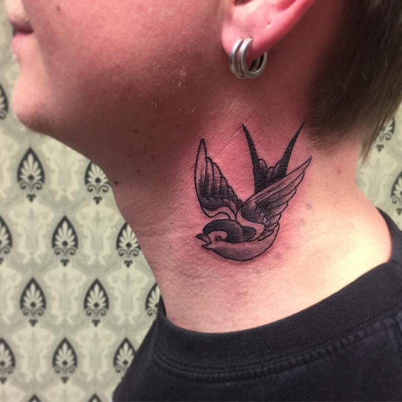 Small Japanese Neck Tattoo 1