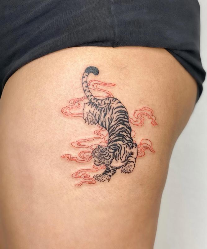 Small Japanese Tiger Tattoo 2