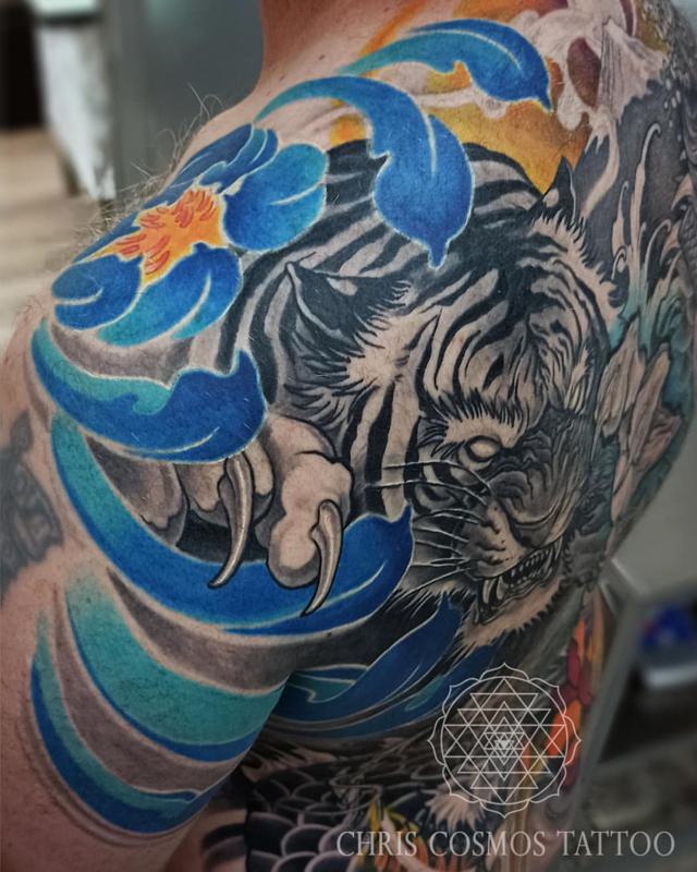 Thunder Japanese Tiger Tattoo 1