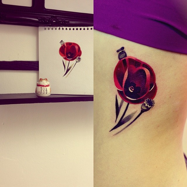 poppy tattoo watercolor Share more than 76 poppy tattoo ideas best