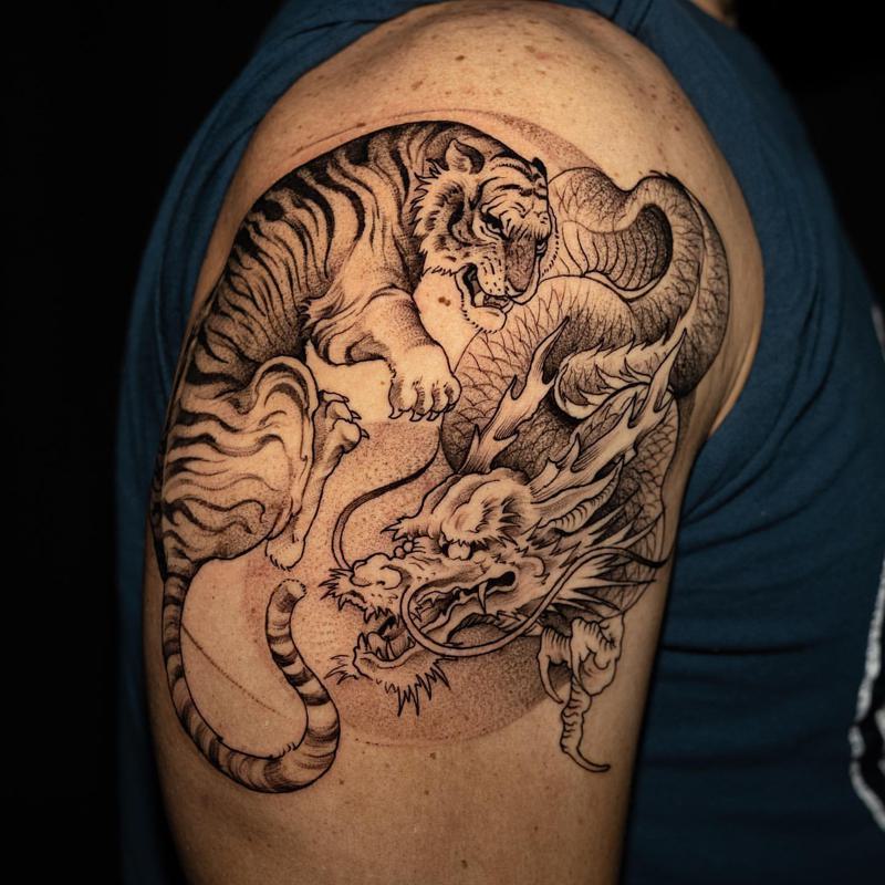 Yin and Yang Japanese Tiger Tattoo 1