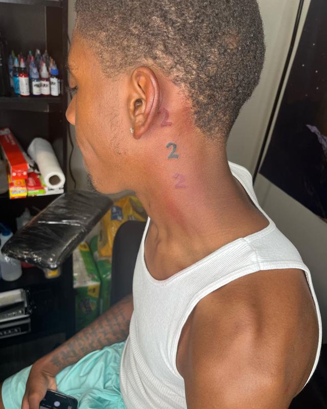 Angel Number Side Neck Tattoo 4