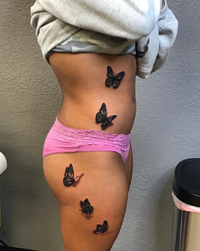 Butterfly Bum Tattoo 1