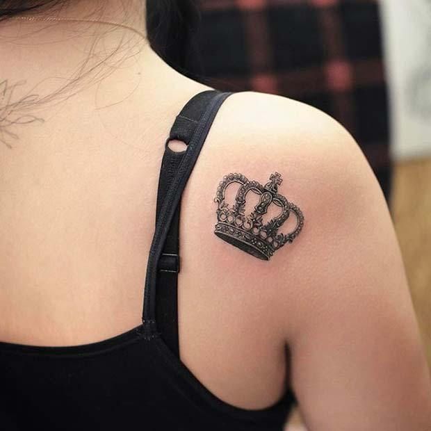 Crown Tattoo Shoulder 3