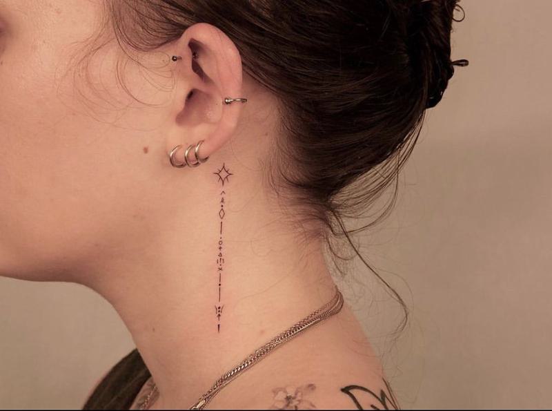 Cute Side Neck Tattoos for Females 1