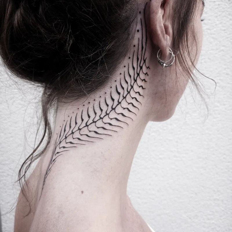 Cute Side Neck Tattoos for Females 4