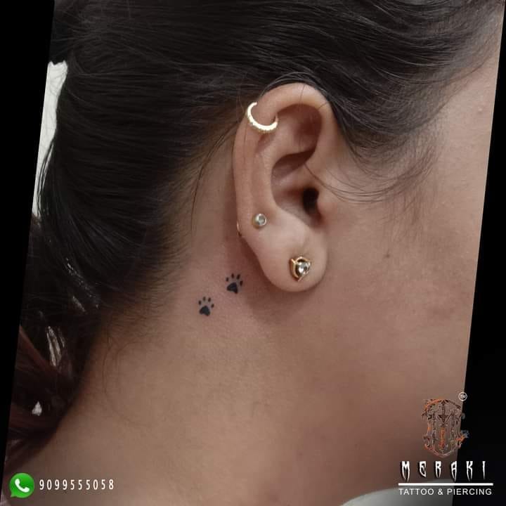 Cute Small Side Neck Tattoo 2