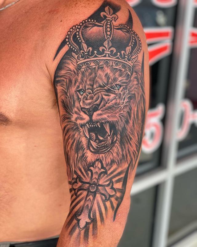 tattoobymike tattoos destinflorida florida sleevetattoo  blackandgreytattoo slumbabe destintattoocompany  By Destin Tattoo  Company  Facebook