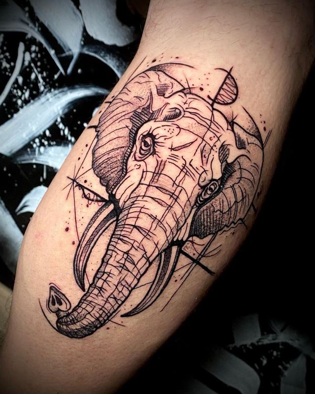 Elephant Knee Tattoos for Females 1