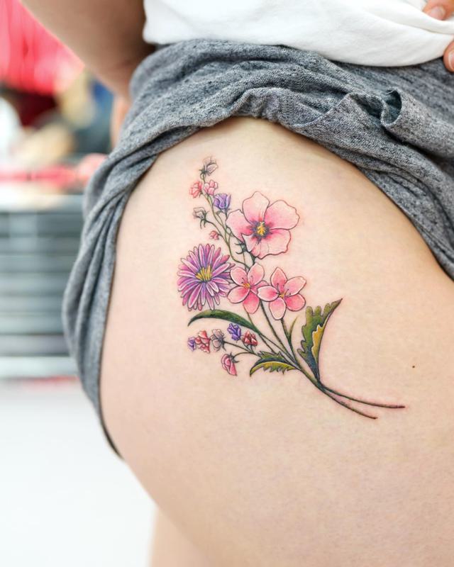 Flower Bum Tattoo 6