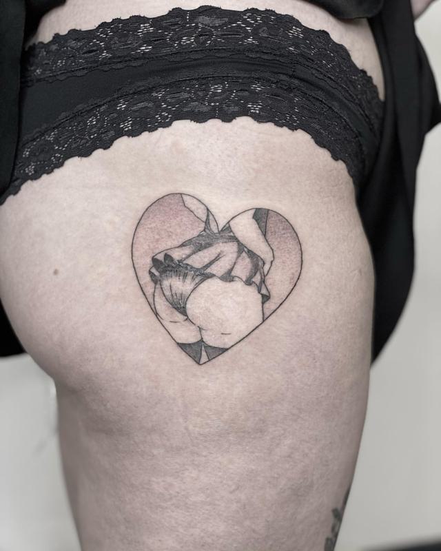 Heart Bum Tattoo 1