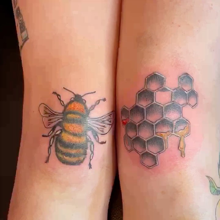 Honeybee Unique Knee Tattoos for Ladies 1