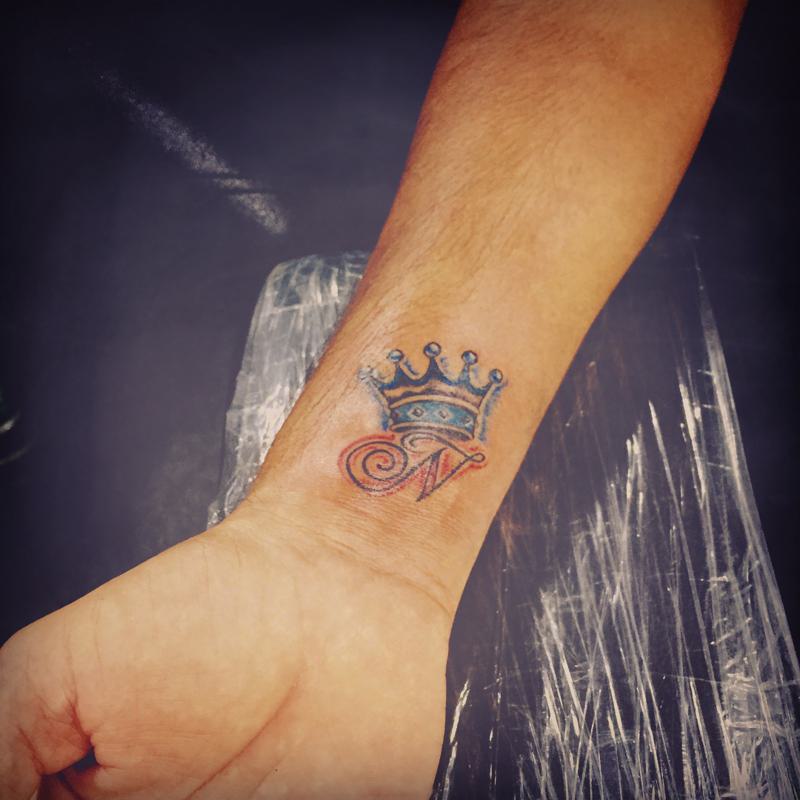 Initial Crown Tattoo 4