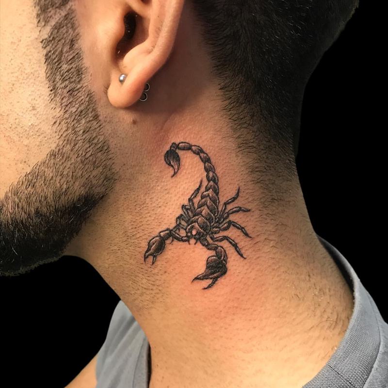 Insect Side Neck Tattoo 2