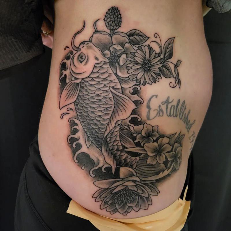 Koi Fish Bum Tattoo 3