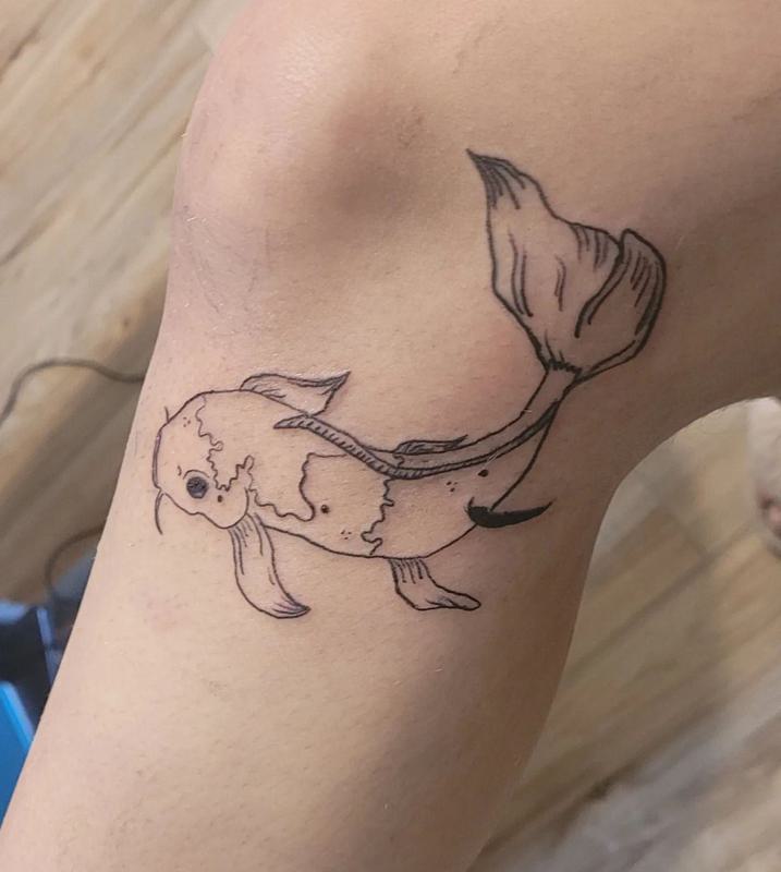 Koi Fish Knee Tattoo 1