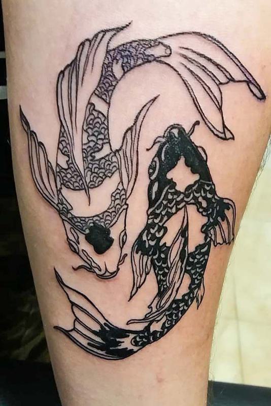 Koi Fish Knee Tattoo 2
