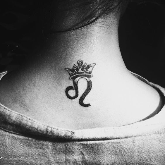 Leo Zodiac Crown Tattoo 3