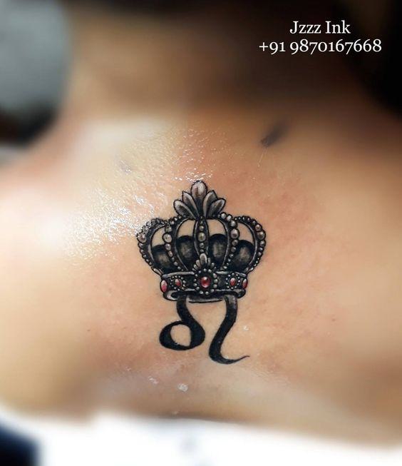 Leo Zodiac Crown Tattoo 4