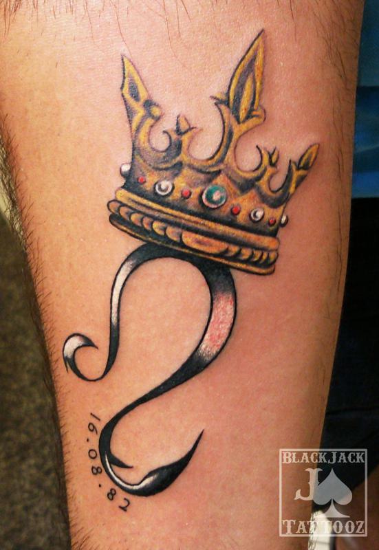 Leo Zodiac Crown Tattoo 5