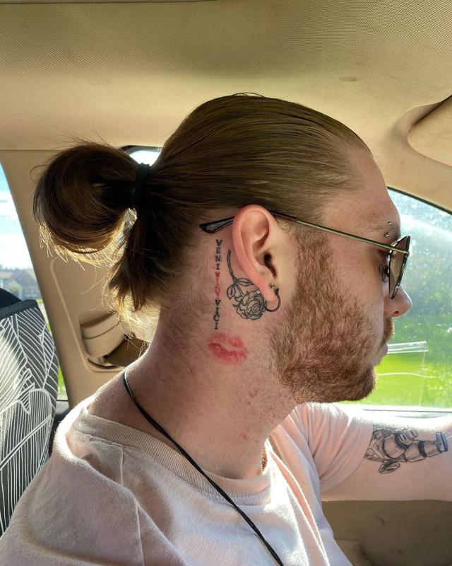Meaningful Side Neck Tattoos for Guys 3