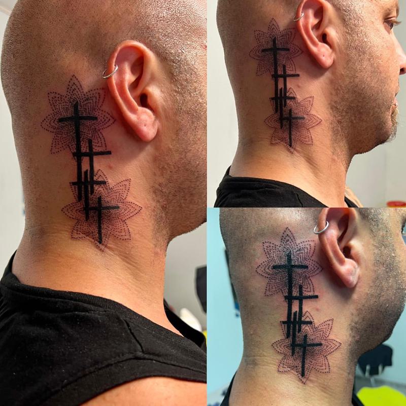 Meaningful Side Neck Tattoos for Guys 4