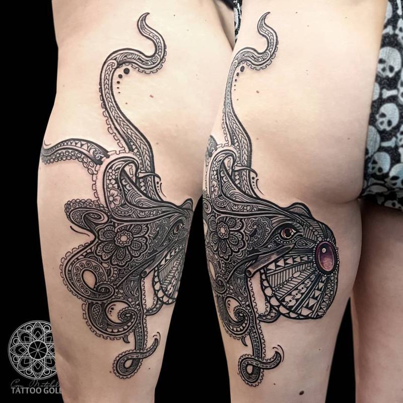 Octopus Bum Tattoo 1