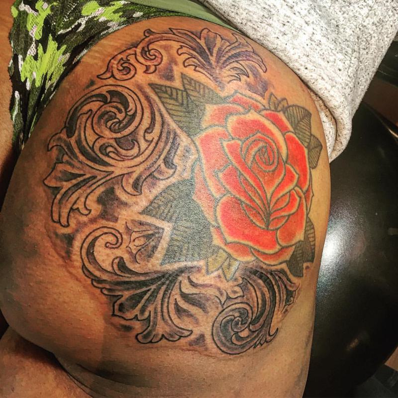 Rose Bum Tattoo 1