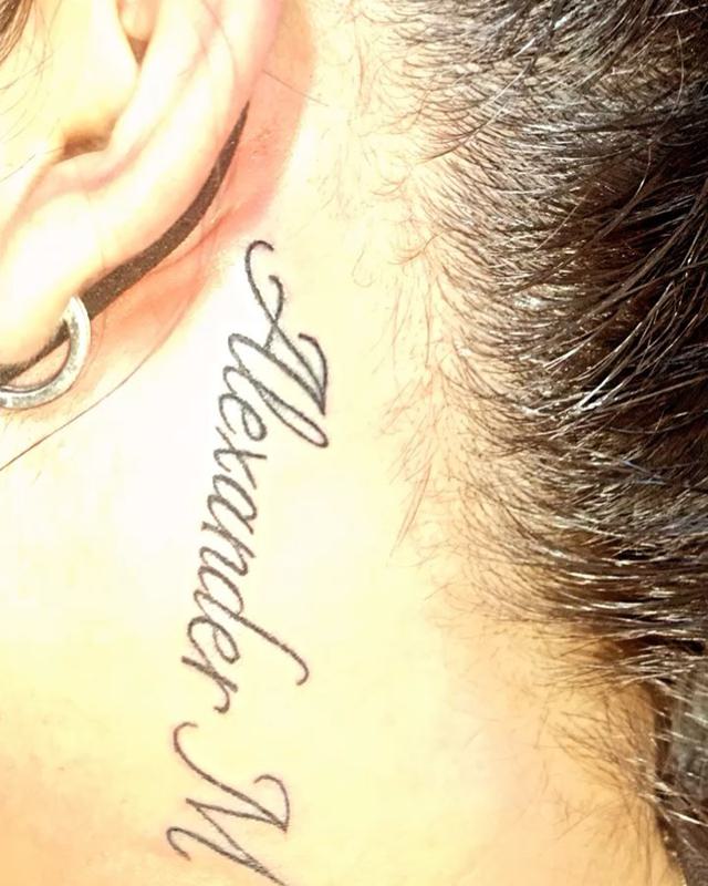 Side Neck Name Tattoos 2