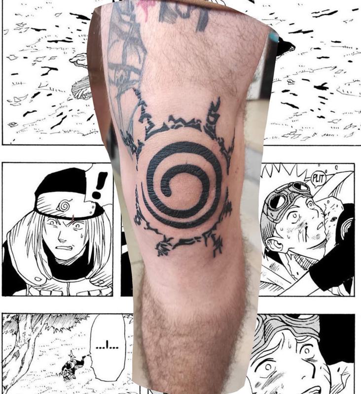 Simple Knee Tattoo – Spirals 1
