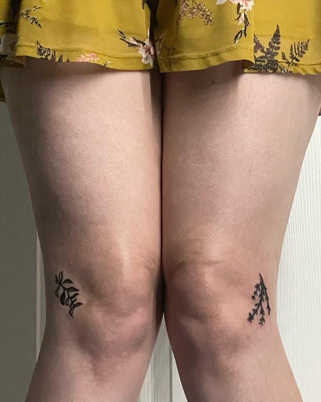 Small Meaningful Knee Tattoos for Females 2