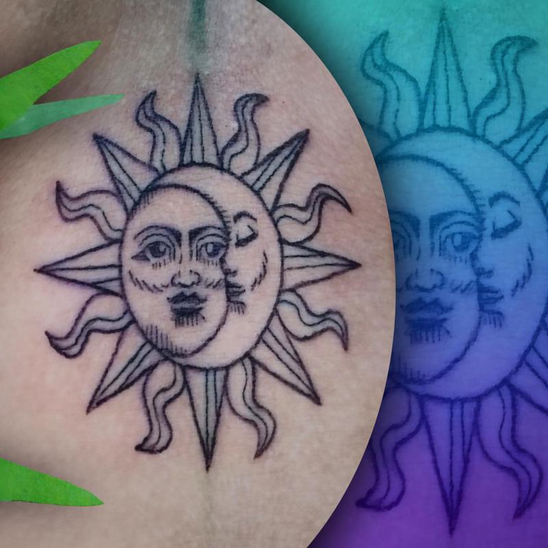Sun and Moon Bum Tattoo 2