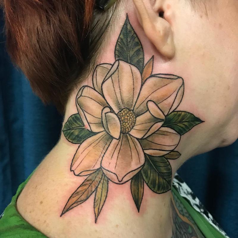 Sunflower Side Neck Tattoo 1