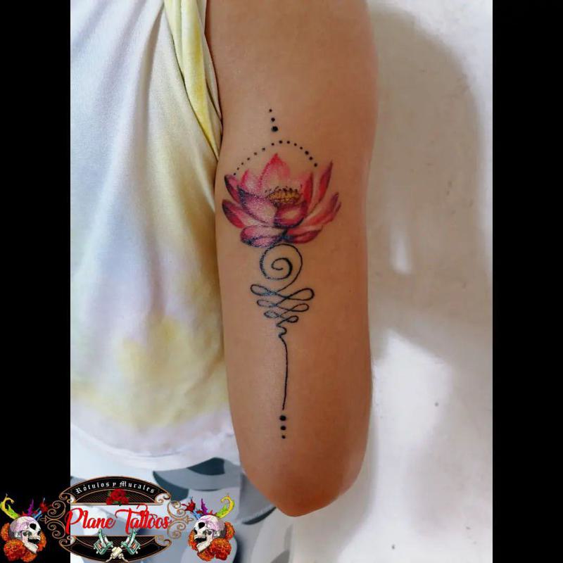 Unalome Arm Tattoo 2